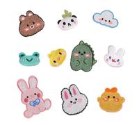 10 parches bordados de animales encantadores para planchar o reparar osos pandas para coser bolsas de ropa