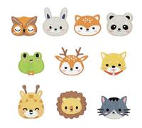 10 parches bordados de dibujos animados de animales para niños, lindos y divertidos, perfectos para decorar y reparar tops, pantalones, mochilas, etc.