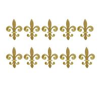 10 parches bordados de lirio dorado para planchar o coser para manualidades, manualidades, decoración, jeans, chaquetas, ropa, bolsas, mochilas (2.5 x 3.34 pulgadas)