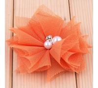 10 parches de encaje de gasa de 6,5 cm, apliques de tela para vestido de novia, bricolaje, flores, velo de pelo, ropa, decoración para la cabeza, color naranja