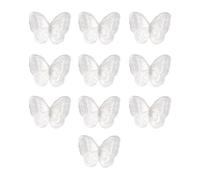 10 parches de mariposa de doble capa para coser vestidos de novia, suministros de bordado, ropa artesanal, accesorios para el cabello, parche de mariposa de encaje de doble capa
