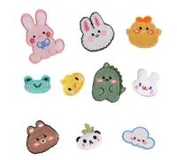 10 parches de reparación de animales, parches para planchar con diseño de conejos bordados para coser en bolsas de ropa