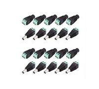 10 pares (20 piezas) de conector coaxial Cat5 a BNC de CC, conector macho, conector hembra de CC, adaptador