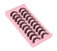 10 Pares DD CURL CURL SETLASHES SET - Pestañas de Falso 3D Tenues, Esponjosas y Reutilizables para Maquillaje y Cosplay - Millas de Ojo Falsas a Base Fibra Múltiples Capas a Base Fibra (Dh06-3)