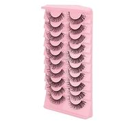 10 Pares DD CURL CURL SETLASHES SET - Pestañas de Falso 3D Tenues, Esponjosas y Reutilizables para Maquillaje y Cosplay - Millas de Ojo Falsas a Base Fibra Múltiples Capas a Base Fibra (Dh06-5)
