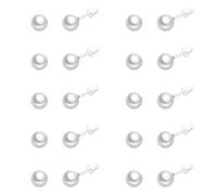 10 pares de aretes de plástico con perlas de imitación para orejas sensibles, juego de perlas blancas coloridas de 4 a 10 mm para mujeres y niñas, poste de silicona, 6mm, Plástico Resina, Sin piedra