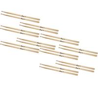 10 Pares De Baquetas XDrum 5B Punta De Madera (cabeza redonda de madera, longitud: aprox. 405 mm)