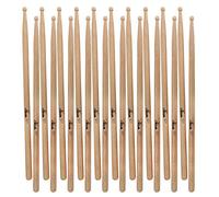 10 Pares de Baquetas XDrum SD1 Punta de Madera (cabeza redonda de madera, longitud: aprox. 415 mm, Hickory)