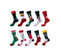10 pares de calcetines coloridos, calcetines navide?os, calcetines de algod?n de fiesta locos para hombres y mujeres