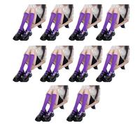 10 pares de calcetines elásticos para mujer, de terciopelo, de media altura, elásticos, transpirables, para uso diario, Taro Púrpura, Small-XX-Large