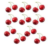 10 pares de cerezas artificiales de imitación de cerezas para decoración de frutas falsas