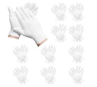 10 pares de guantes ceremoniales, guantes de algodón blanco, guantes protectores de trabajo, guantes de algodón suave, guantes de criada, guantes reutilizables