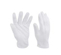 10 pares de guantes de algodón blanco reutilizables ligeros para inspección formal de joyas de esmoquin