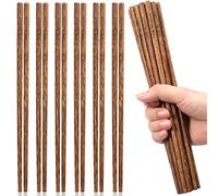 10 pares de palillos de madera natural reutilizables con impresión 100% natural, sin pintura, palillos chinos japoneses de 9.84 pulgadas, juego de regalo para sushi, platos asiáticos, fideos, ramen