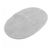 10 pares de parches ovalados cosidos de piel sintética para reforzar jeans, pantalones, mangas y chaquetas (Ash)