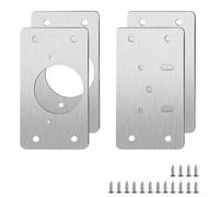 10 pares de placas de reparación de bisagras de puerta de armario hechas para fijar bisagras de armario de cocina y paneles de cajones con acero inoxidable (2 pares)