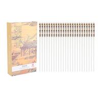 10 pares de regalo con patrón de Praga, palillos reutilizables aptos para lavavajillas, para comida china y japonesa, para llevar (Prague)