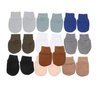 10 pares Manoplas Antiarañazos para Niño Niña Recién Nacidos de muselina | Tejido Una Capa, Puños Elásticos, Transpirables, para Manos de Niño Niña, Salidas Invernales