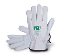 10 Pares TB Guante de Protección Laboral TB Plus 160IBSZ | Guante de Seguridad para Trabajos con Riesgos Mecánicos y Térmicos. Fabricado en Piel Flor Vacuno, Color Gris. Talla 7