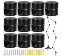 10 pasadores de pared y techo de dos piezas para cables textiles, pasadores de aluminio fijación en techo, soporte para cable de superficie con 10 tornillos