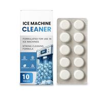 10 pastillas descalcificadoras para máquinas de hielo, acción rápida, elimina la cal y los olores para una producción de hielo higiénica, pastillas descalcificadoras para máquinas