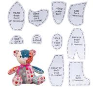 10 patrones de osos de memoria para coser plantillas de acolchado acrílico juego de reglas patrón de oso de memoria de costura para principiantes