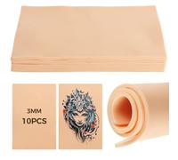 10 Pcs 3mm Thick Tattoo Practice Skins, 12"x8" Double-Sided Silicone Fake Skin Pads for Beginners Enthusiasts Artists Microblading