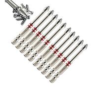 10 Pcs 65mm Anti-Slip Torsion Screwdriver Bits - TS2 S2 Steel PH2 | Hex Sha