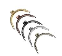 10 Pcs 8.5CM Double Bead Metal Frame Coin Purse Kiss Clasp For Wallet Handle Clutch DIY Bag Accessory 5 Colors(Color 2)