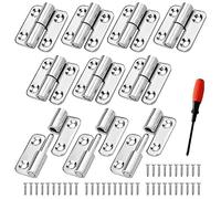 10 Pcs Bisagras Desmontables, Bisagras Pequeñas Acero Inoxidable, Bisagra Zurdos, Bisagras Puertas con 40 Tornillos, Visagras con Destornillador, Fijas Bisagras Pequeñas
