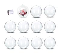 10 pcs Bolas de Navidad Transparentes, Bola Navidad Personalizada con Cuerda Suspensión 20m, Bolas Transparentes Rellenables, Adornos Arbol Navidad, Bodas, Fiestas para Decoracion Navidads (10cm)