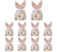 10 PCS Bunny Easter Gift Bags Reusable Easter Tote Bags With Rabbit Ears And Drawstring, Easters Basket Set Candy Storage Bag For Holiday Party Favors Easters Egg Hunt, 23x15cm/1 Pack