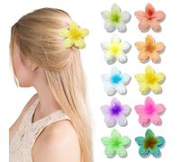 10 Pcs Clips Flor del Pelo, Hawaiian Flower Hair Clip, Pinza Flor Pelo, Plumeria Flower Hair Claw Clips, Pinzas de Pelo en Forma de Garra, Pinza de Pelo de Antideslizante para Diario Fiesta Boda