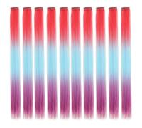 10 Pcs Colored Hair Extensions Omber 3 Colors Colorful Clip In 18 Inch Synthetic Straight(3S-4)