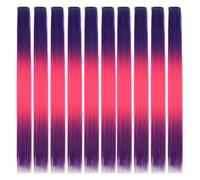 10 Pcs Colored Hair Extensions Omber 3 Colors Colorful Clip In 18 Inch Synthetic Straight(3S-7)