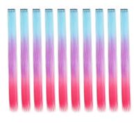 10 Pcs Colored Hair Extensions Omber 3 Colors Colorful Clip In 18 Inch Synthetic Straight(3S-9)