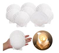 10 Pcs Conchas de Mar Decoracion Conchas de Vieira Cocina Gran Tamaño Alrededor de 10-12 cm Natural Concha Vieira Bolsillo Decoración de Cocina Artesanía Plato de Aperitivo de Aperitivos (Blanco)