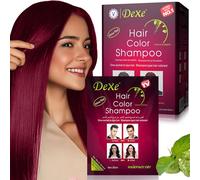 10 PCS de tinte instantáneo negro, apto para cabello y barba negros de hombres y mujeres, fácil de usar, efecto duradero durante 30 días, ingredientes naturales - 250 ml (Wine Red)
