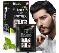 10 PCS de tinte instantáneo negro, apto para cabello y barba negros de hombres y mujeres, fácil de usar, efecto duradero durante 30 días, ingredientes naturales - 250 ml (Natural Black)