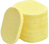 10 Pcs Esponjas Limpieza Facial, Cosmético Esponja de Celulosa Natural, Esponja Desmaquillante Facial Reutilizable, Esponjas Lavado Faciales Exfoliante Mascarilla Spa, No Irritante (12mm, Amarillo)
