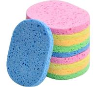 10 Pcs Esponjas Limpieza Facial, Esponja de Celulosa Natural, Esponja Desmaquillante Reutilizable, Esponjas de Lavado Faciales para Cosmético Exfoliante Mascarilla Spa, No Irritante (Multicolor)