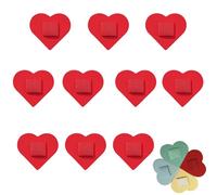 10 Pcs Felt Hair Band Pad, 2 Inch Felt Hair Band Decor Base, Securely Glued Not Easy to Fall Off with Elastic Bands, for Tea Parties, Weddings, Parties (Red)