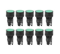 10 Pcs Interruptor de Control con Botón Pulsador XB2 EH, 660V 10A, Botón de Bloqueo Automático Verde - Alta Durabilidad, Estructura Metálica, Uso Industrial (Verde XB2-EH135)