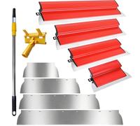 [10 PCS] Juego de espátulas profesionales para superficies, 80 cm/60 cm/40 cm/25 cm, con hojas de acero inoxidable de 0,3 y 0,5 mm y pértiga telescópica de 1,2 m para trabajos en placas de yeso