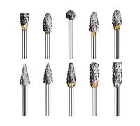 10 Pcs Juego de Fresas Rotativas 3mm Fresas Rotativas para Metal Juego de Fresas Giratorias de Tungsteno Fresa Metal para Herramientas Rotativas Tratamiento Rectificado Grabado Pulido