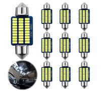 10 pcs Luces Led Coche, 36MM Led Interior Coche, Luces Led para Coche, Luz Matricula Coche, Luces LED Coche Interior, Led para coche interior se adapta a la mayoría de los coches de 12 V, luz blanca