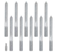 10 Pcs M10 Tornillo de Doble Rosca, Pernos de Suspensión Torx M10, Tornillo de Doble Cabeza, Tornillos Esparragos de Doble Roscados para Muebles Abrazaderas Metalicas Madera (M10x100mm)