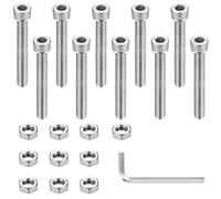 10 Pcs M8 Tornillos y Tuercas Set, Juego de Tornillos de Cabeza Hueca Hexagonal con Tuercas de Acero Inox, Tornillería Tornillos de Roscados Cabeza Cilíndricos Hexagonales con Tuercas (M8x60mm)