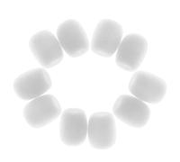 10 pcs Mini Bonnette Micro Anti Viento Material de Espuma Parabrisas Portada Micro Tie Micrófono de Solapa Pequeño - 28 x 22 x 8 mm - Blanco
