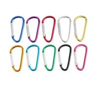 10 PCS Mosqueton, Mini Mosqueton Aluminio Pequeño, Mini Mosquetón De Colores Compactos Para Mochila, Camping, Viajes, Pesca, Ganchos Carabiner Multiusos(46 X 23,8 Mm, 10 Colores)